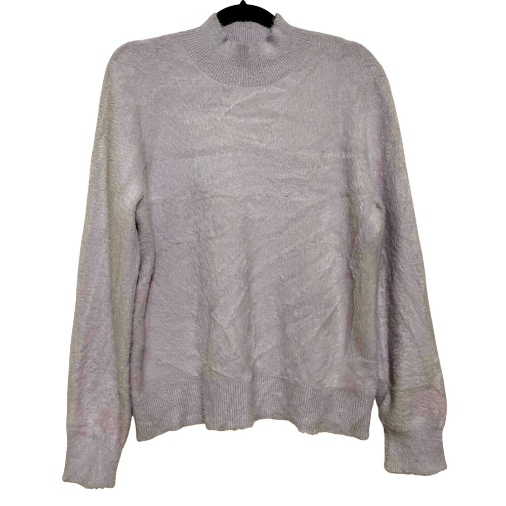 Revolve Bailey 44 Lilac Purple Fuzzy Sweater Pullover Mock Neck Coquette Soft